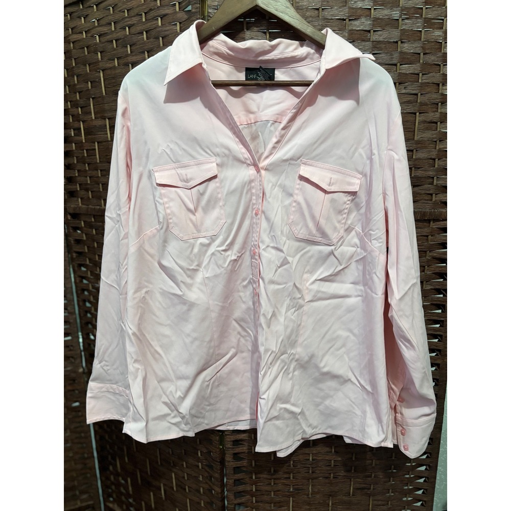 Lane Bryant Womens Pink Long Sleeve Button Down Shirt Plus Size 18/20